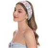ZLYC Fascia per capelli da donna con motivo floreale, realizzata a mano all'uncinetto, stile vintage, colore: rosa