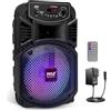 Pyle Speaker Bluetooth Portatile,Ricaricabile da 300W con Subwoofer da 20,32 cm e Tweeter da 2,54 cm, Ingresso Microfono, MP3/USB, Radio, Telecomando