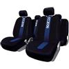 SPARCO Classic - Set di coprisedili per auto d'epoca, anteriori e posteriori, in poliestere, blu e nero