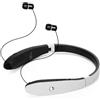 OEM Cuffie Bluetooth 5.0 con qualità vocale stabile - Pieghevoli - Bianche - 18 ore di autonomia in conversazione - Senza fili - Auricolari con microfono