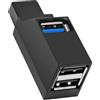 OEM Piccolo hub USB 3.0/2.0 - Mini hub USB a 3 porte per PC e laptop - Nero