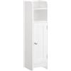 VASAGLE Mobile da Bagno Autoportante, Armadio Angolare per Bagno con Anta e Ripiani, Mobile Stretto per Carta Igienica, Ripiani Regolabili, Bianco BBC310W01