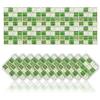 Cendray 20 Pezzi Adesivi per Piastrelle,Antiolio Impermeabile PVC Autoadesivo Decorazione,Stile Mosaico Cucina Adesivi per Piastrelle per Bagno (10x10cm,Verde)