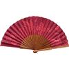 Tusitala Barcelona Ventaglio in Legno e Cotone Carmen - 100% Artigianale e Spagnolo - Include Custodia in Iuta Naturale - Accessorio di Moda Fatto a Mano - Misura 23 cm.