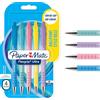 Paper Mate Flexgrip Ultra penna a sfera a scatto | punta media (1 mm) | nero | colori pastello | confezione da 5