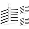 Relaxdays Grucce Multiple in Set da 3, Stampelle per Giacche, Appendino 5 in 1, Salvaspazio e Antiscivolo, Argento/Nero