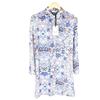 Zapa Abito Donna Mini UK 8 In Seta E Viscosa A Fiori Maniche Lunghe