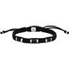 Fossil Bracciale Da Uomo, Lunghezza: 250 mm, Larghezza: 8 mm Bracciale In Acciaio Inossidabile Argento, JF04485040, Nero Ossidiana