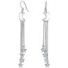 Bling Jewelry Orecchini pendenti boho astrologici con luna crescente celeste e stelle - Catena multipla con tre ciondoli a stella, gioielli per adolescenti e donne in argento sterling .925 con filo a pesce.