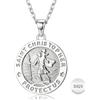 Sllaiss Collana San Cristoforo Argento 925 Donna Uomo Medaglia Protezione San Cristoforo Argento Sterling Viaggiatori Catenina Religiosa Portafortuna Vintage Collane Anallergico Nichel Free