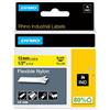 DYMO Rhino etichette industriali in nylon flessibile | 12 mm x 3,5 m | nero su giallo