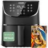 COSORI Friggitrice ad Aria 5,7 Litri, Air Fryer, 13 Funzioni, 97% Meno Olio, 67.5% di Risparmio Energetico, 75-205°C, 40 Ricette Italiane, Display Digitale, Lavabile in Lavastoviglie, CP158 Nero 1700W