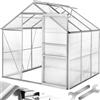 tectake® Serra da Giardino con Telaio in Alluminio Anodizzato, Serra per Orto con Lastre Alveolari Termoisolanti, Serra con Porta Scorrevole, Finestra a Tetto per Ventilazione - 190x185x195 cm