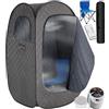 tectake® Sauna da casa a Vapore Portatile, Pieghevole, generatore 1000 W, 15 Livelli Temperatura, Bagno Steamer, Cabina Domestica Spa, diffusore Oli Essenziali, Sauna da Esterno e Interno - Grigio