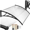 tectake® Tettoia Marquise per Porta Esterna in Policarbonato Trasparente e Indeformabile Semplice e Veloce da Installare Tettoie Protezione Pioggia Porta d'ingresso Casa Finestra Vetrina - 150 x 93 cm