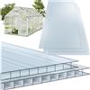 tectake® Set di 10 Lastre Alveolari In Policarbonato, 4 mm, 121 x 60,5 cm, 7,32 m², Lastre Doppie Resistenti a Intemperie ed al Calore, Trasparenti, Resistente Raggi UV, Tagliabili, per Serre, Tettoie