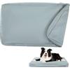 DUJUIKE Coprimaterasso di ricambio impermeabile per cani, coprimaterasso per animali domestici, coprimaterasso per cani lavabile e sfoderabile, copricuccia con cerniera (Grigio, S(76 x 51 x 10cm))