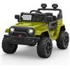 GarveeHome 12 V Auto Elettrica con Telecomando, Doppio Motore 35 W, Ricaricabile, Veicolo Elettrico per Bambini, Giocattolo Auto Elettrico, 3-8 anni, Verde