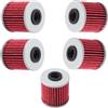 Kurihina compatibile con filtro olio HF207 5-PACK per Kawasaki KX450F 2016-2018 KX250F 2004-2018 Suzuki RMZ250 RMZ450 RMX450Z