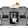 Pawaboo Recinto cani portatile con tetto e porta M, grigio/nero