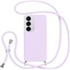Jrkvniv Cover con Cordino per Samsung Galaxy S25 5G, Custodia con Laccio Collana Tracolla Collo Silicone Antiurto TPU Opaca Protettiva Case per Samsung S25 5G 6.2,Viola