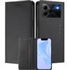 MOJIA Custodia per Doogee Note 56 / Note 56 Plus/Note 56 Pro, Resistente a Cadute e Graffi, Alta Qualità PU Pelle Stile Portafoglio Cover Folio con Chiusura Magnetica. Black