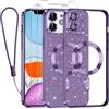 Kokio Glitter Magnetica Cover per iPhone 11 con Cordino, Compatibile con MagSafe, Brillantini Sottile Silicone TPU Antiurto Custodia per iPhone 11 con 2 Vetro Temperato Bumper, Viola