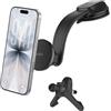Belkin Caricatore da Auto Wireless, Supporto Magnetico per Bocchette e Cruscotto, Cavo USBC, Ricarica Rapida Compatibile con MagSafe per iPhone 17, Galaxy S25, Pixelsnap, Qi2 - Nero