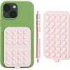 OCTOBUDDY Doppia || Supporto adesivo per custodia per telefono con ventosa in silicone, compatibile con iPhone e Android, antiscivolo, per selfie e video (doppio, rosa gesso)