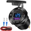 Hapytrip Presa di ricarica per auto 12V USB C in alluminio, presa USB 12 volt, porta U-S-B per auto PD 20W e QC 3.0 18W impermeabile con Voltmetro e interruttore di alimentazione Adatto per camion moto barca