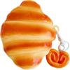 PIQIUZC Custodia per AirPods Pro 3, custodia protettiva in silicone con design a croissant kawaii con ciondolo, custodia protettiva per auricolari per Airpod Pro di terza generazione