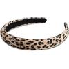 SXQLYH Cerchietto imbottito con motivo leopardato, in tessuto, per donne e ragazze (2, 2,2 cm)