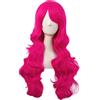 MapofBeauty 28 Pollic Lunga Capelli Ricci Modo Parrucche (Caldo Rosa)