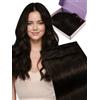 Fshine Extension Capelli Veri Tessitura 40 cm 50 g Extension Tessitura Capelli Veri Farfalla PU Lisci Umani Castano Scuro Butterfly Weft Double Weft Invisibile Micro Beads Matrimonio Colore 2