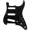 Musiclily Pro 8 Fori Battipenna ST Chitarra SSS Pickguard per Chitarra Elettrica 2008-2019 China Squier Classic Vibe SQ CV 50s Reissue Vintage Strat Style, 3 strati Nero