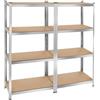 tectake® Scaffalatura Metallo Garage, Scaffale Attrezzi da Lavoro, Scaffalatura Libreria in Lamiera d'Acciaio, Scaffali Modulabili, 80 kg di Carico per Piano - Capacità Portante 640 kg