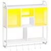 HOOBRO Mensola da Muro a 4 Livelli, Mensola da Cucina a LED, Scaffale Verticale a Parete, Galleggiante con Striscia LED, 6 Ganci, per Sala Giochi, Cucina, Bar Caffè, Bar, Bianco EWT70DBJ01