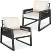 tectake® Set Salottino da Giardino, Telaio in Alluminio Antiruggine, 2 Comode Poltrone Giardino, Cuscini Spessi, Mobilio Outdoor, Set Salotto da Esterno, Design a Corda - Stile 3, 2 Posti