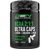 GEN GERMAN ELITE NUTRITION BCAA Ultra Caps - 365 Capsule - Alto dosaggio | 1100 mg per Capsula - Rapporto ottimale 2:1:1 - Leucina, L-isoleucina, L-valina - Aminoacidi essenziali a catena ramificata