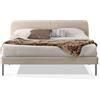 EVERGREENWEB MATERASSI & BEDS EVERGREENWEB Letto Matrimoniale Francese in doghe in legno e testata quadrata stondata| facile da montare, Letto di Design | Colore Beige |Mod. Tokio