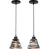 PETITES ECREVISSES 2 pezzi Lampadario a Sospensione Industriale Retrò Lampada da Soffitto con Paralume in Metallo Forma a Molla Plafoniera E27 con Corda Regolabile per Cucina Salotto Camera da Letto