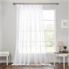 EMEMA Sheer - Set di 1 tenda in voile con fettuccia arricciata, trasparente, in voile, poliestere, trasparente, per soggiorno, camera da letto, 300 x 225 cm (larghezza x altezza), bianco