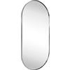 TEHOME Specchio ovale da bagno con capsula ovale in metallo nichelato con cornice in acciaio inox pillola arrotondata rettangolare specchio da bagno da parete
