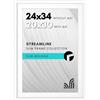 Americanflat, Cornice per poster 61 x 86,4 cm, per immagini da 61 x 86,4 cm senza passepartout o 50,8 x 76,2 cm con passepartout, in plexiglass lucido, sottile, collezione Streamline, colore bianco