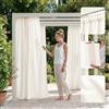 ROOM99 Tenda per esterni con nastro arricciato, 155 x 270 cm, larghezza x altezza, per esterni, resistente alle intemperie, impermeabile, protezione solare, da giardino, antivento, ecru, 1 pezzo