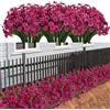 LikSoor 21 fasci di fiori artificiali per esterni, resistenti ai raggi UV, non sbiadiscono, fiori finti in plastica verde, arbusti finti da giardino, portico, finestra, decorazione per la casa (rosso