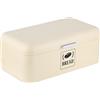 Relaxdays Cassetta Portapane con Coperchio, HLP: 17x42x24 cm, Contenitore Porta Pane, Salvafreschezza, Metallo, Beige