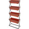 tectake® Fioriera Verticale con 4 Vasi, Fioriera Pieghevole, Scaffale per Piante, Torretta per Erbe, Semenzaio a Letto Caldo, Aiuola Fiorita, Giardino, Balcone, Terrazza, Salvaspazio