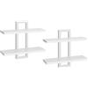 HOOBRO Mensola Sospesa, Set da 2 Mensole da 38 cm, Scaffale a Parete a 2 Livelli, Mensola Sospesa per Bagno, Adatto per Soggiorno, Camera da Letto, Bagno, Cucina, Bianco EWW32BJ01