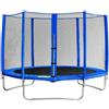 Milani Home - trampolino elastico per bambini da giardino, plastica e acciaio, con rete di protezione, , blu, diametro 366 cm